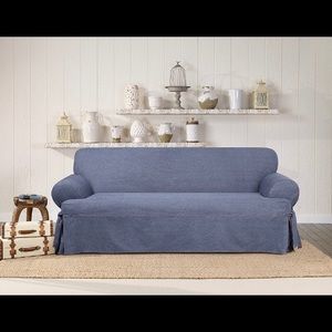 Sure Fit Denim One Piece Sofa Slipcover